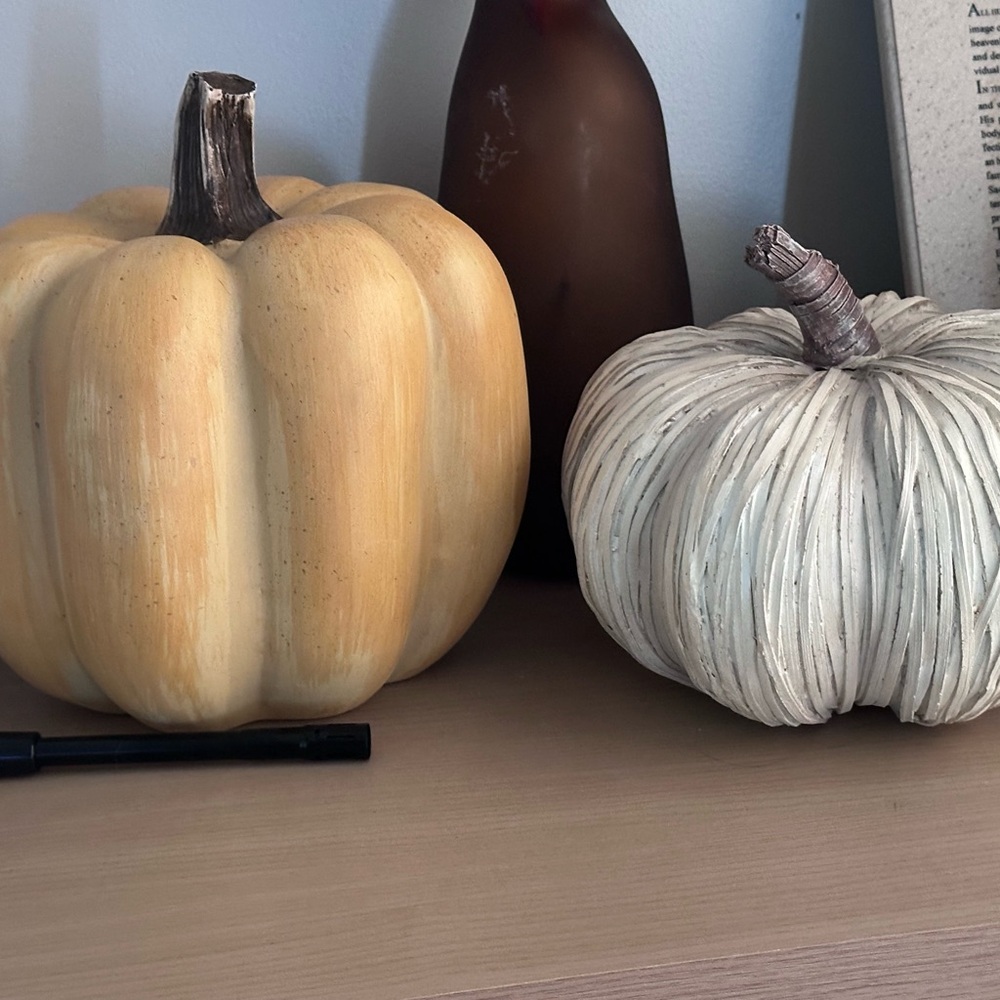 Hobby Lobby Decorative Pumpkins - Cream and Tan